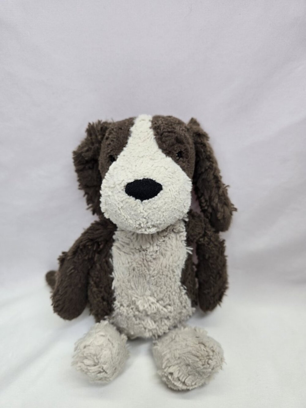 Jellycat London Bashful Fudge Puppy Brown & White Plush 12”- Matted Fur Used - Picture 16 of 16